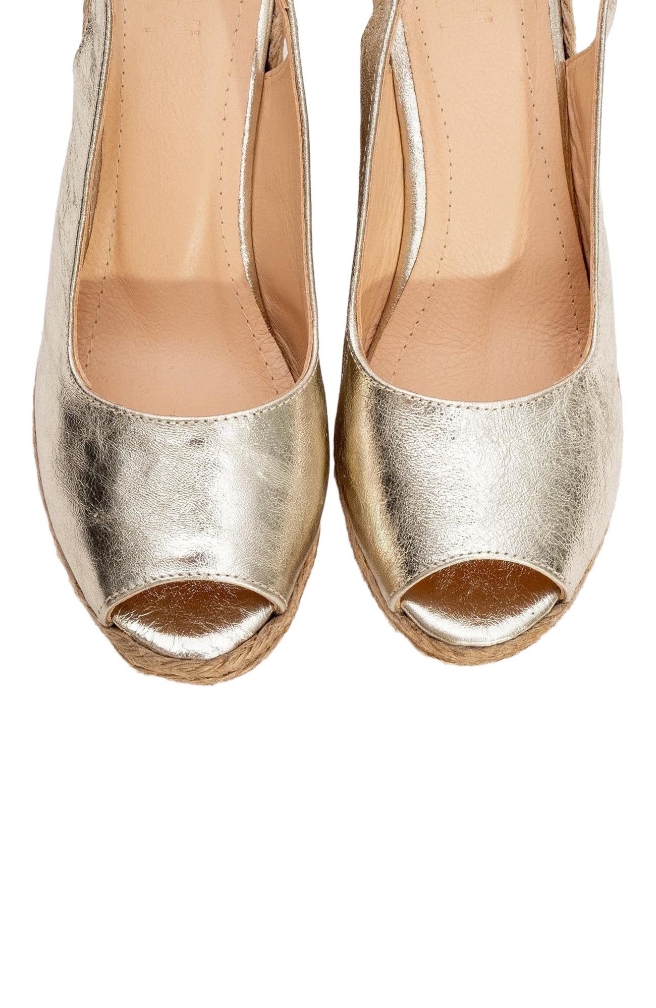 Forever & Always Shoes Ryan Suede Leather Espadrilles, Alternate, color, Gold Leather