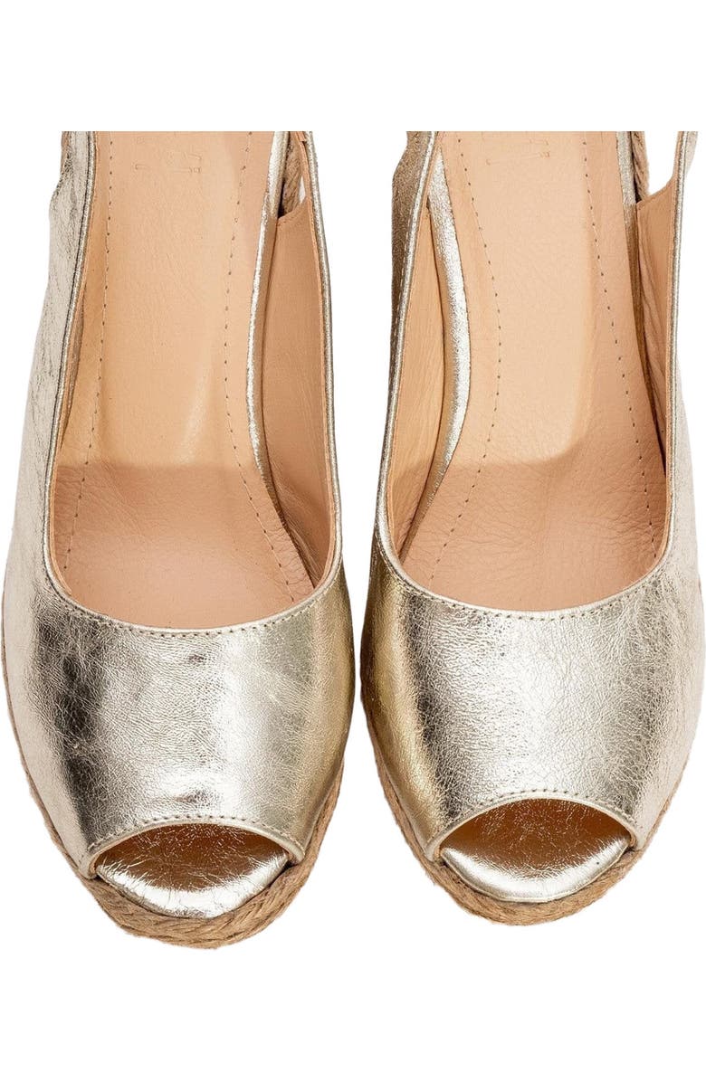 Forever & Always Shoes Ryan Suede Leather Espadrilles, Alternate, color, Gold Leather