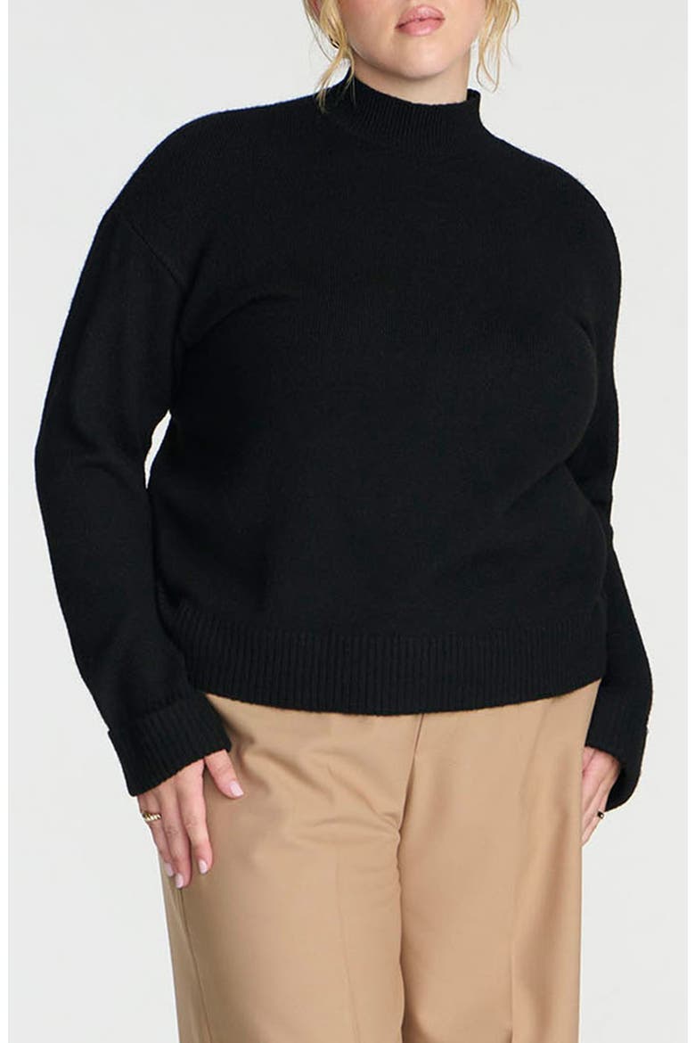 Mock Neck Sweater, Main, color, BLACK ONYX
