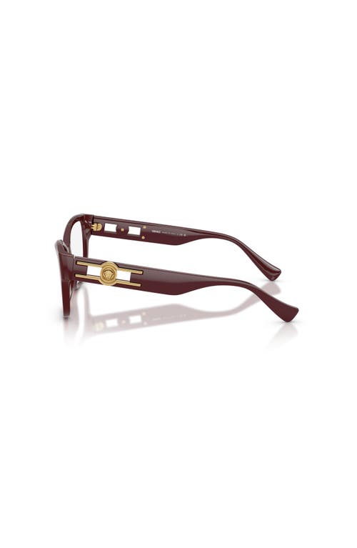 Versace 52mm Rectangle Optical Glasses In Brown
