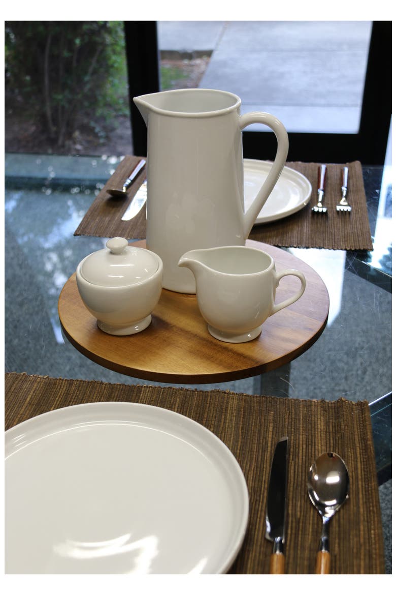 Table Basics Pitcher, Sugar Bowl & Creamer Dish Set, Alternate, color, WHITE