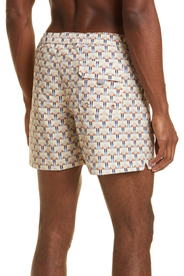 Print Swim Trunks, Alternate, color, SAND