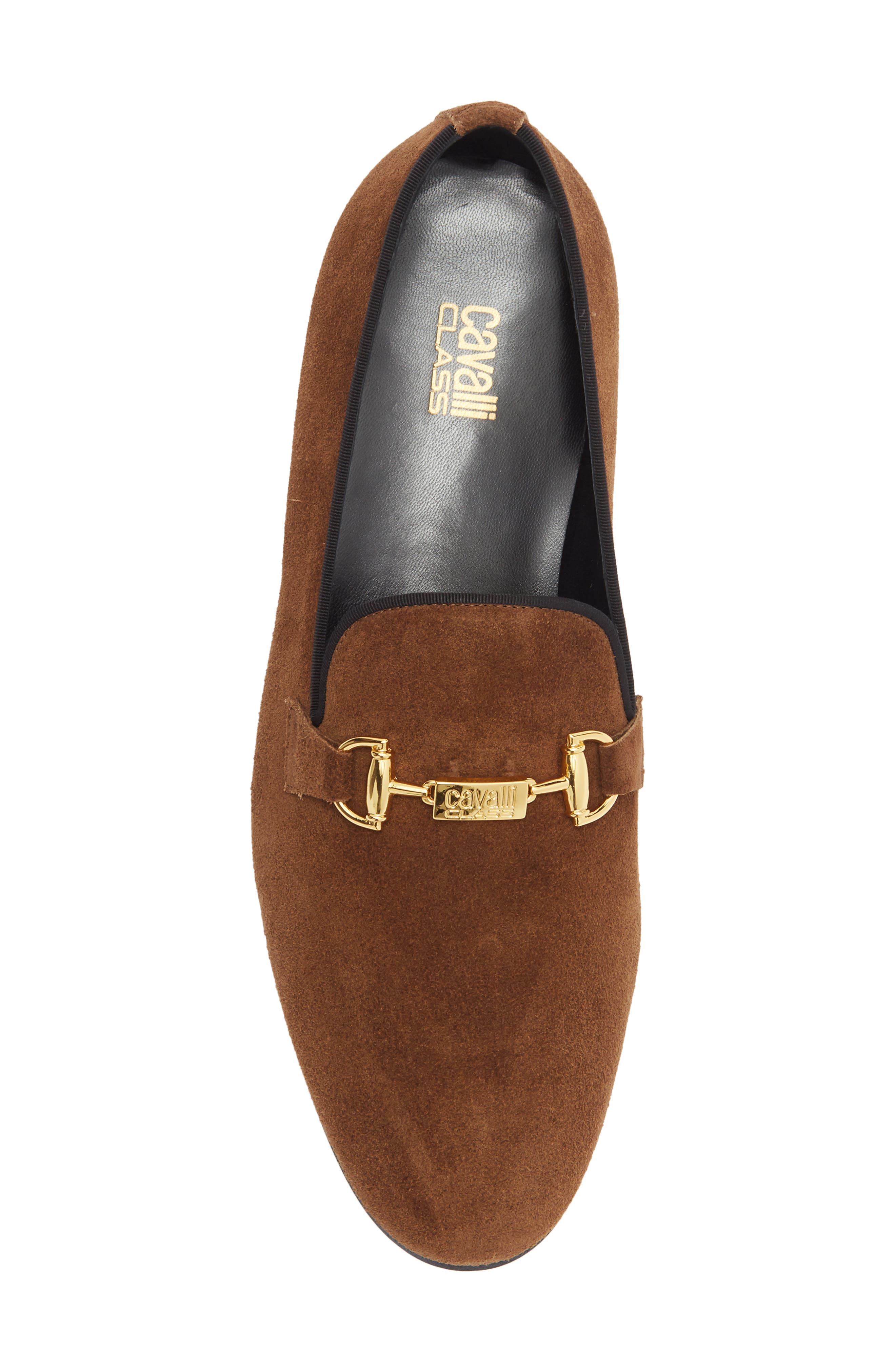 Roberto Cavalli Broadway Bit Loafer, Alternate, color, Suede Dark Brown