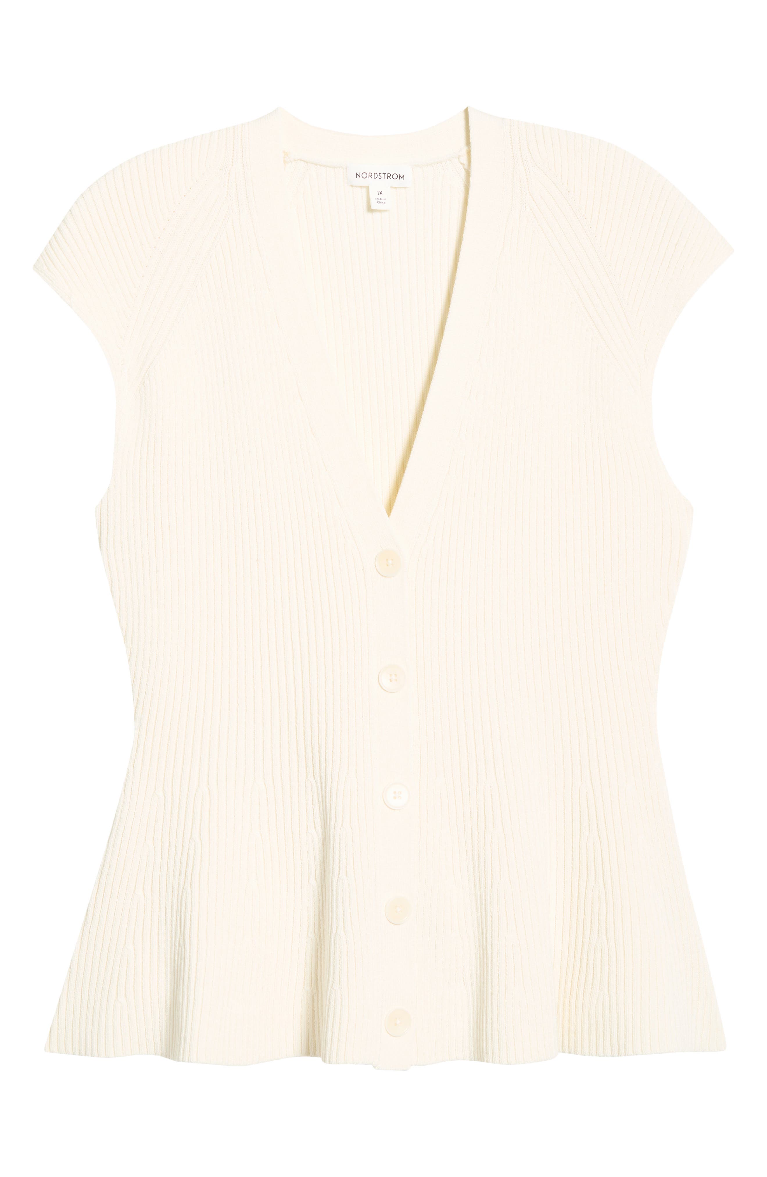 Cap Sleeve Peplum Cardigan