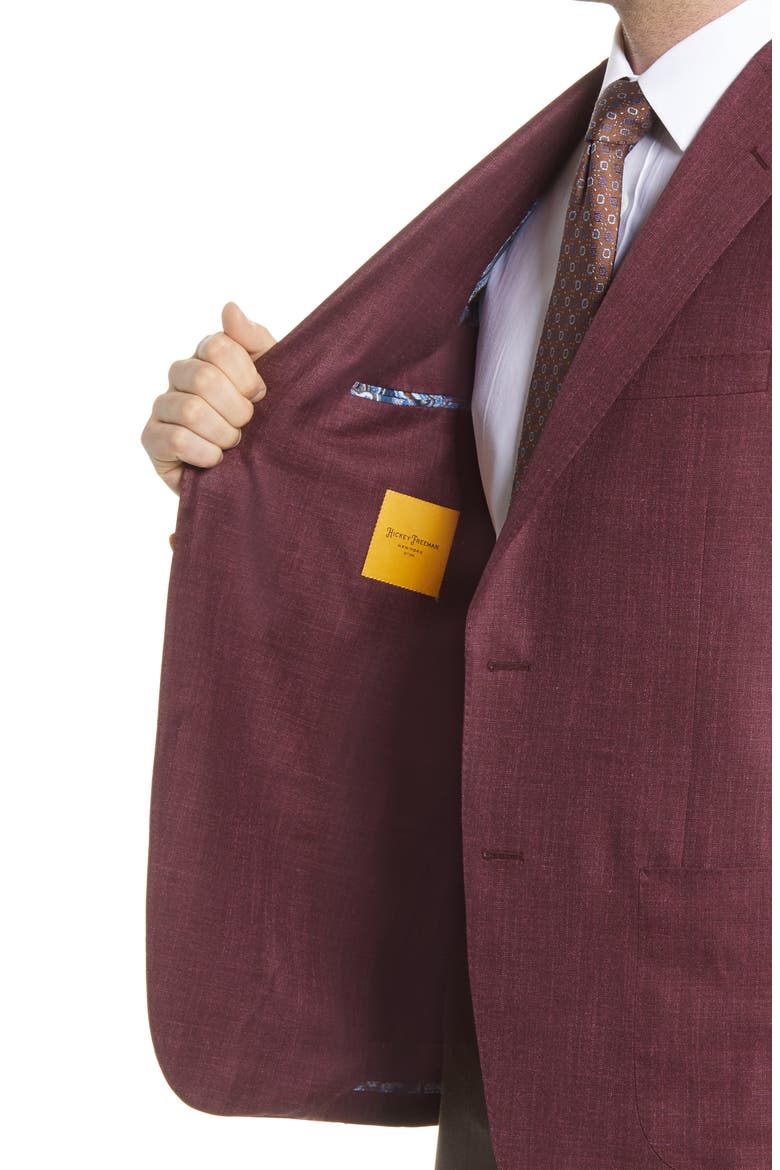 Classic Fit Solid Wool Blend Sport Coat, Alternate, color, BURGUNDY