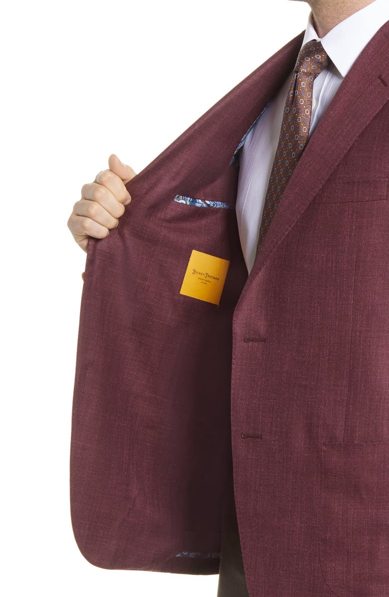 Hickey Freeman Classic Fit Solid Wool Blend Sport Coat, Alternate, color, 