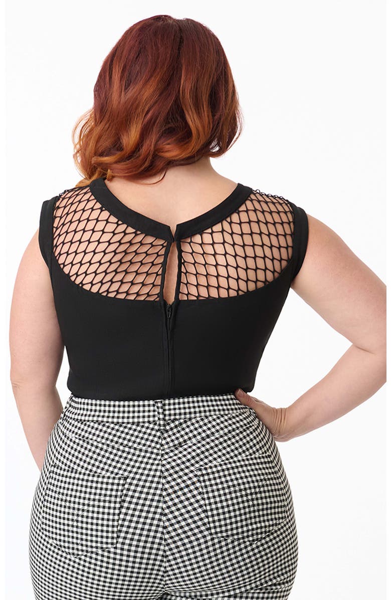 Unique Vintage Plus Size Diamond Cutout Top, Alternate, color, 