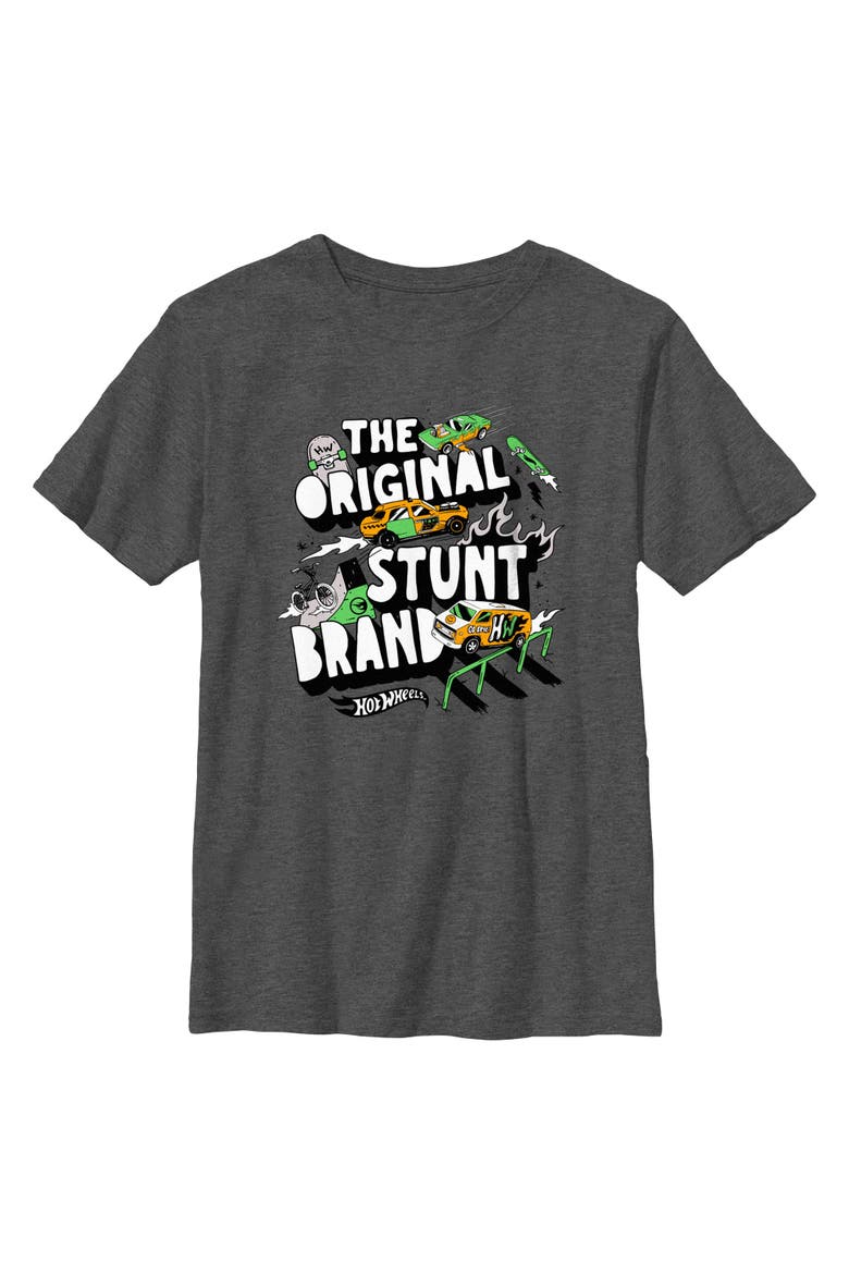 Boy's Hot Wheels The Original Stunt Brand  Graphic T-Shirt, Main, color, Dark Heather