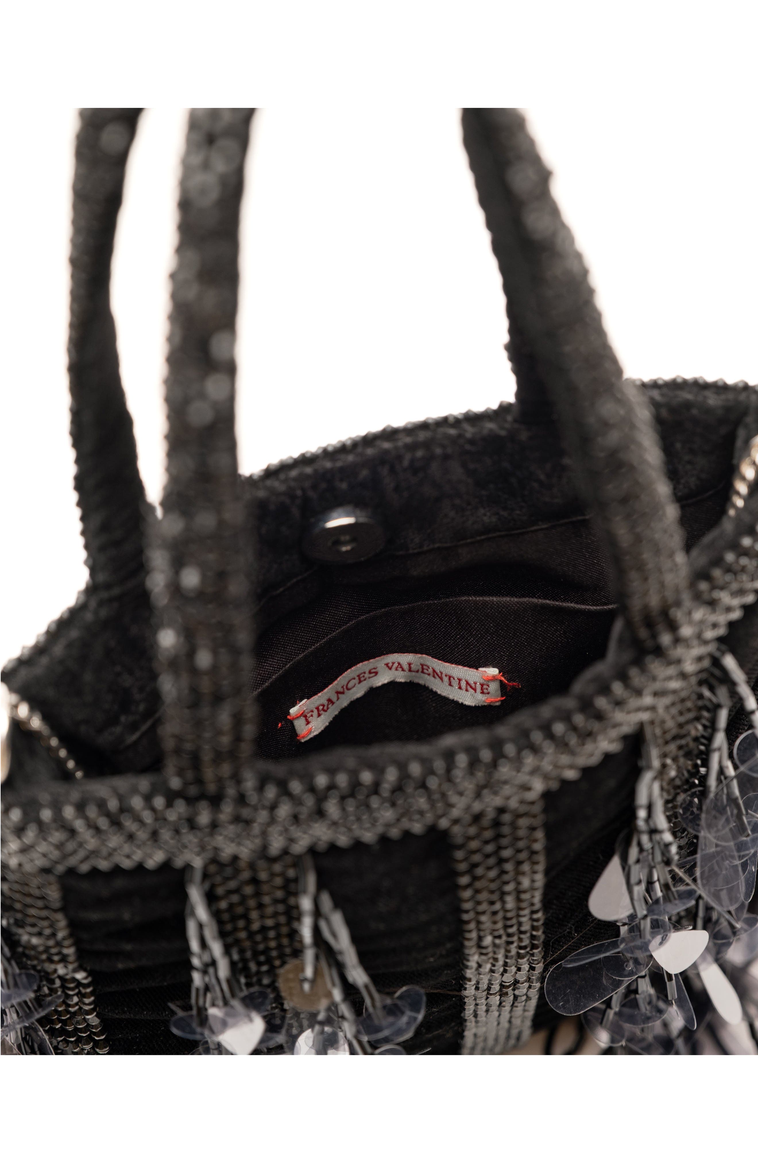 Frances Valentine Gatsby Mini Beaded & Sequin Velvet Tote Bag, Alternate, color, Black