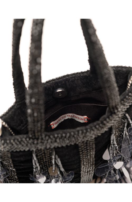 Frances Valentine Gatsby Mini Beaded & Sequin Velvet Tote Bag In Black
