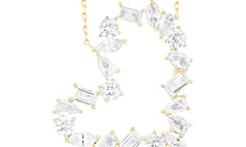 Shymi Mixed Cubic Zirconia Open Heart Pendant Necklace In Gold