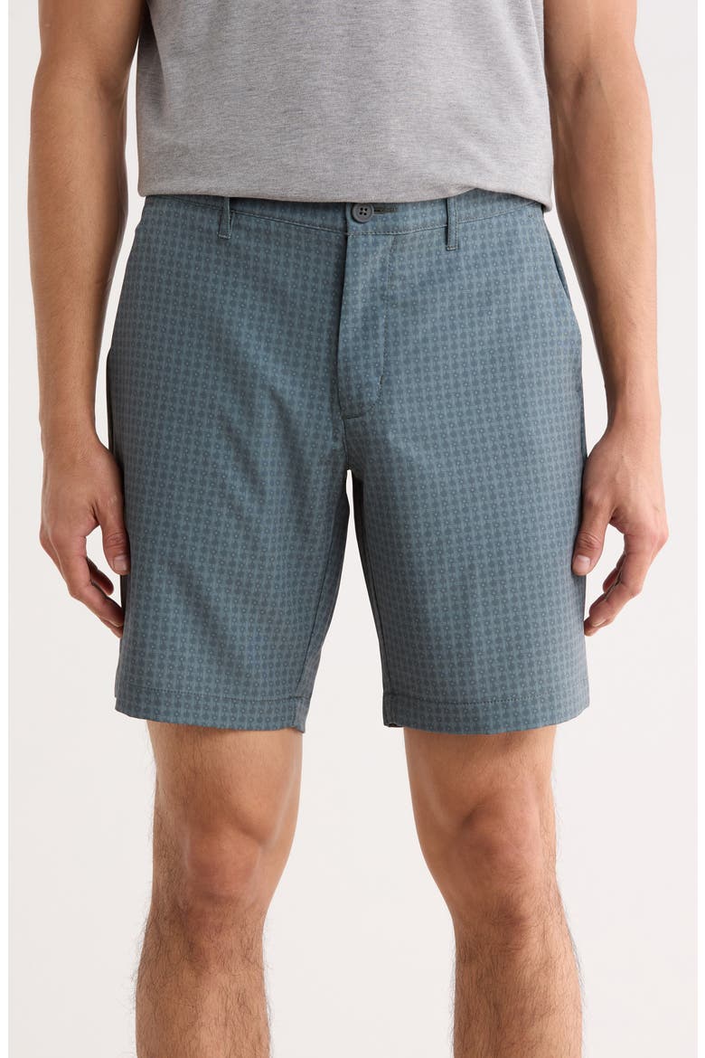 Geo Ace Shot Printed Shorts, Main, color, DARK TWILIGHT BLUE