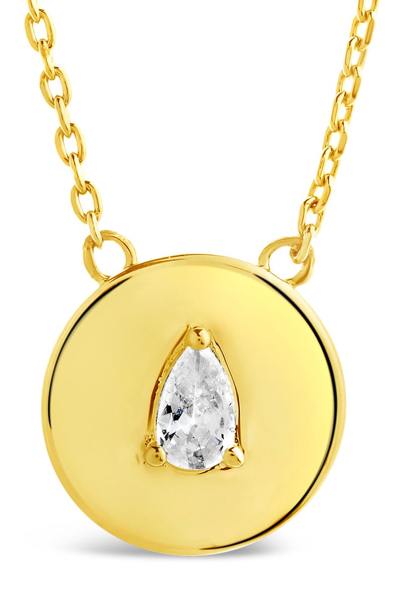 Sterling Forever Cassie Cubic Zirconia Circle Pendant Necklace, Alternate, color, Gold