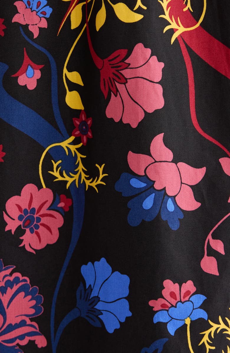 SUGARLIPS Palmero Floral Print A-Line Dress, Alternate, color, Black-Multi