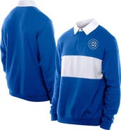 New Era Men's New Era Royal Chicago Cubs Throwback Prep Colorblock Rugby Polo