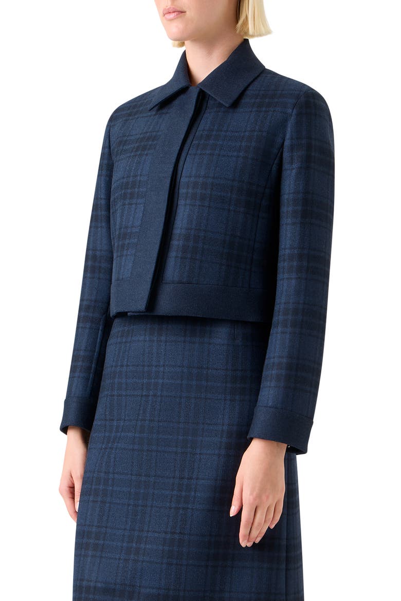 Lewitt Check Wool Crop Jacket, Alternate, color, DENIM-BLACK