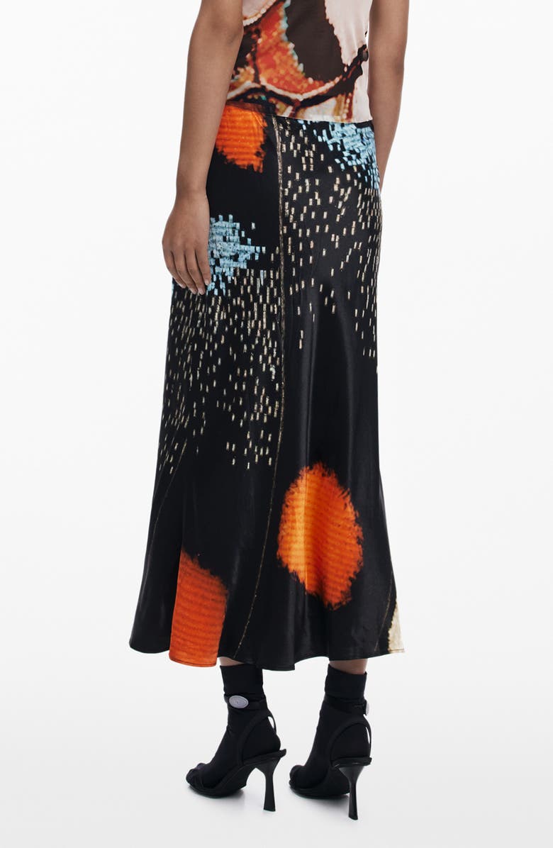 Desigual Print Midi Skirt, Alternate, color, 