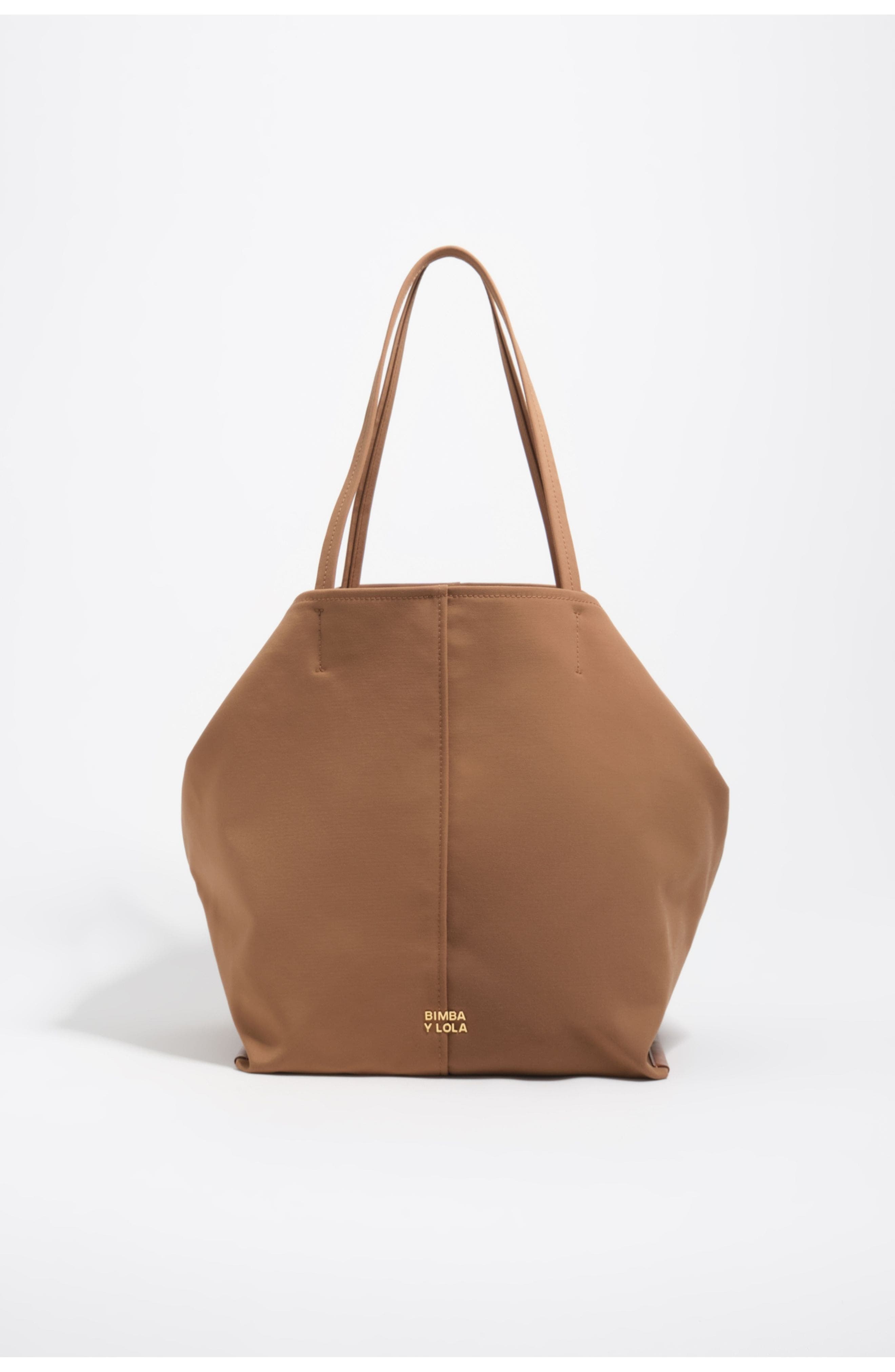 Bimba y Lola Large Gabardine Shopper Bag, Main, color, Cinnamon