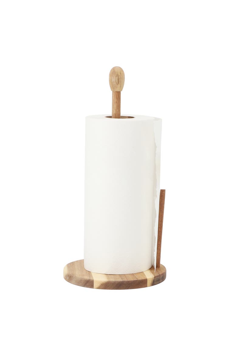 14 inch Acacia Wood Paper Towel Holder, Main, color, Acacia