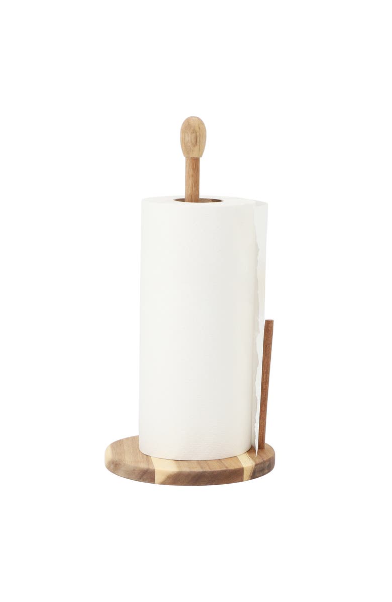 Megachef 14 inch Acacia Wood Paper Towel Holder, Main, color, Acacia