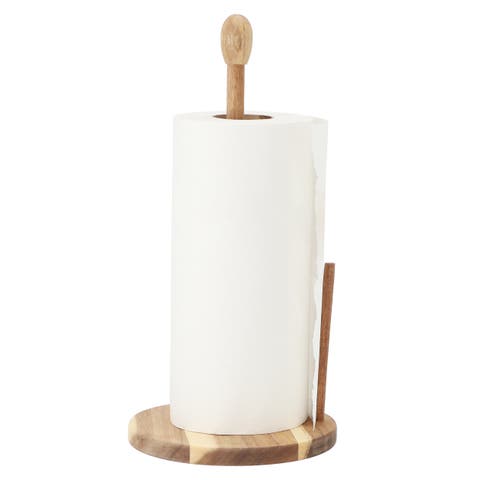 14 inch Acacia Wood Paper Towel Holder
