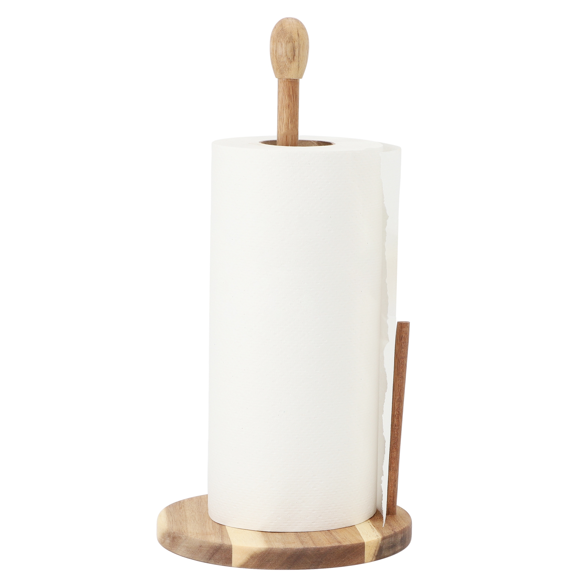 Megachef 14 inch Acacia Wood Paper Towel Holder - Acacia