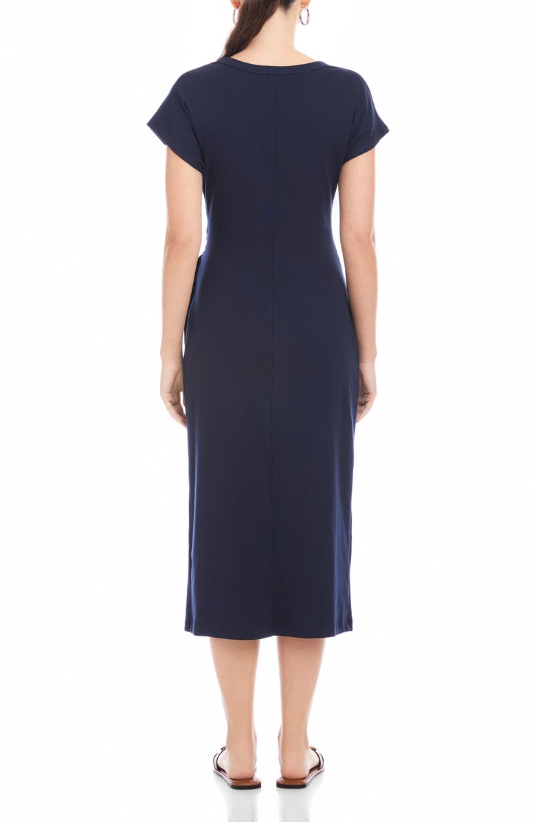 FIFTEEN TWENTY Marissa Side Knot Midi Dress, Alternate, color, Navy