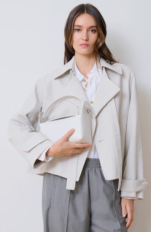 We-ar4 The Pastry Box 20 Leather Top Handle Bag In Optic White