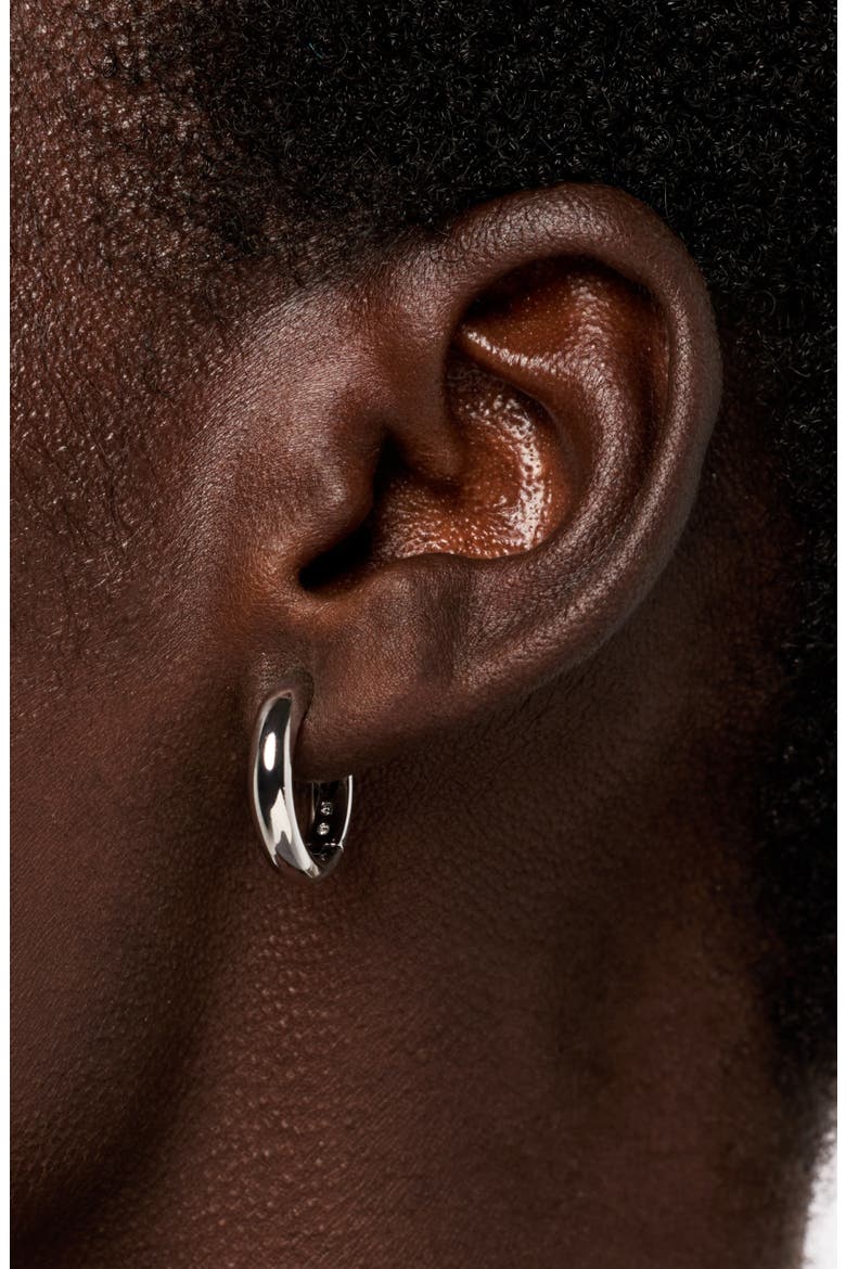 Guilia Medium Hoop Earrings, Alternate, color, SILVER