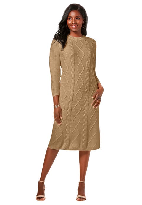 Cable Sweater Dress (Plus)