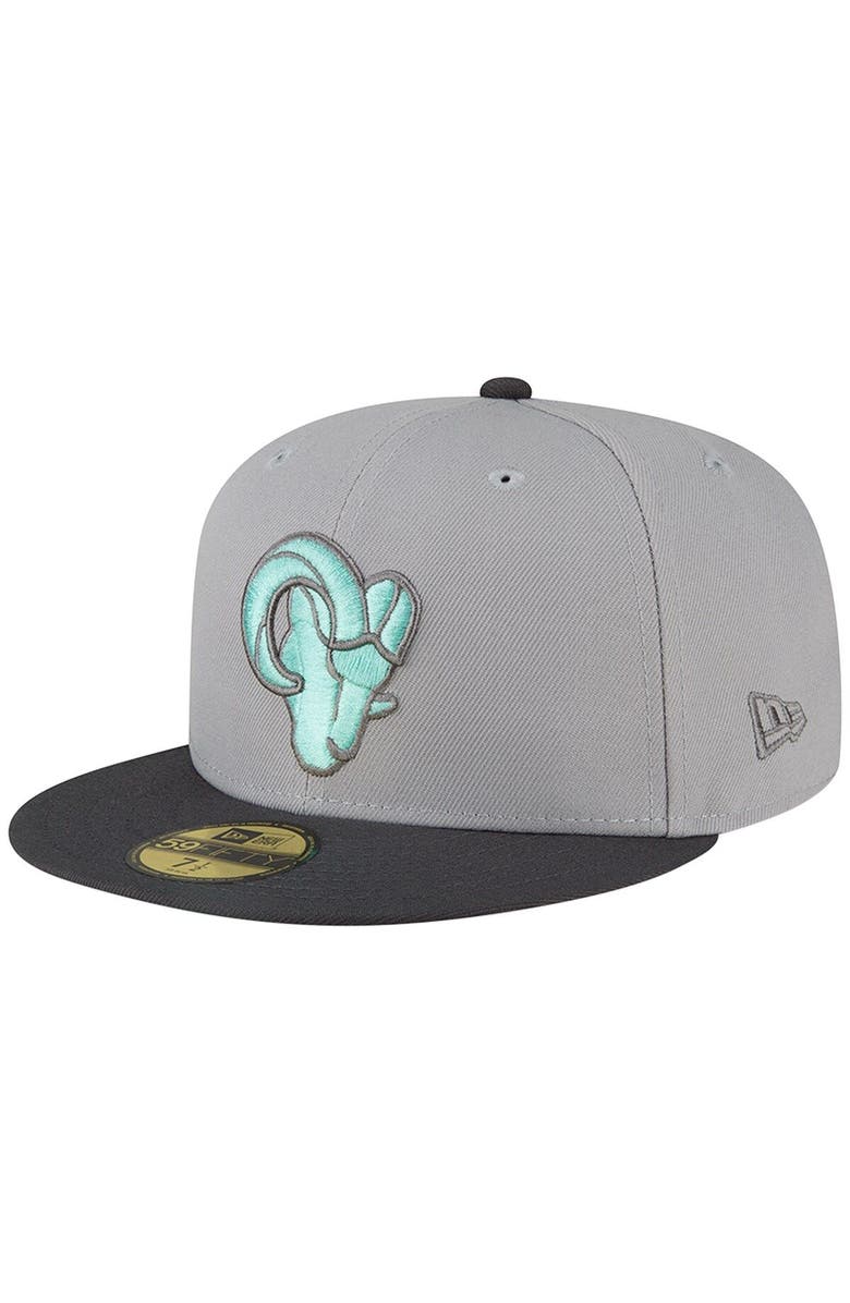 New Era Men's New Era Gray/Graphite Los Angeles Rams Aqua Pop 59FIFTY Fitted Hat, Alternate, color, 