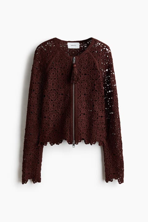 Crochet-look Cardigan