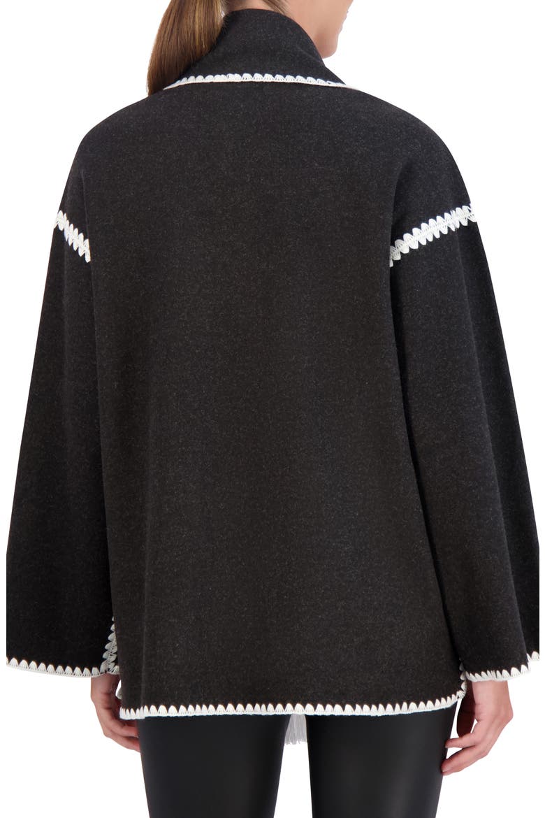 Faux Wool Scarf Coat, Alternate, color, DARK CHARCOAL