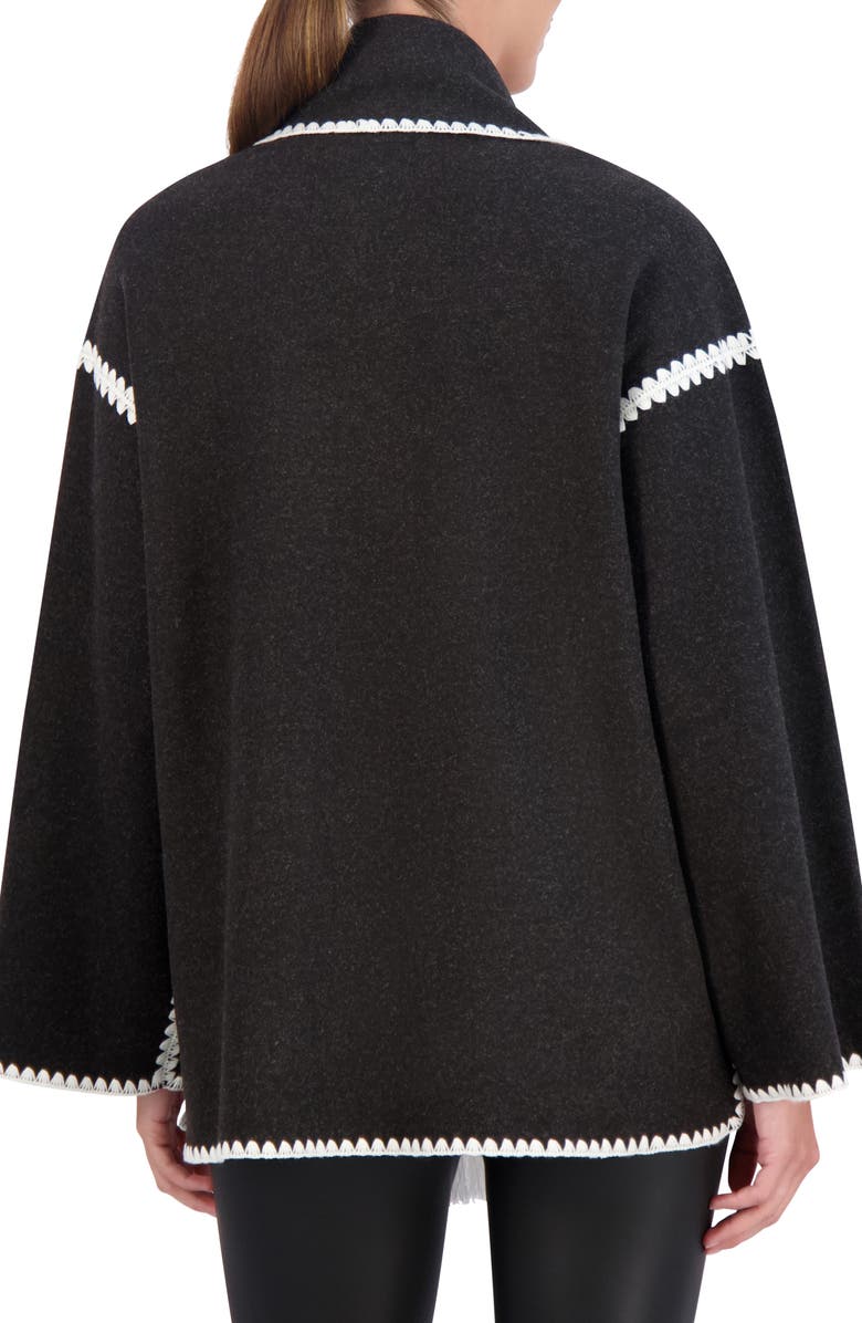 Ookie & Lala Faux Wool Scarf Coat, Alternate, color, Dark Charcoal