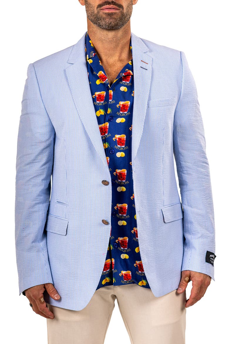 Socrates Martyr020 Seersucker Sport Coat, Main, color, BLUE/ WHITE