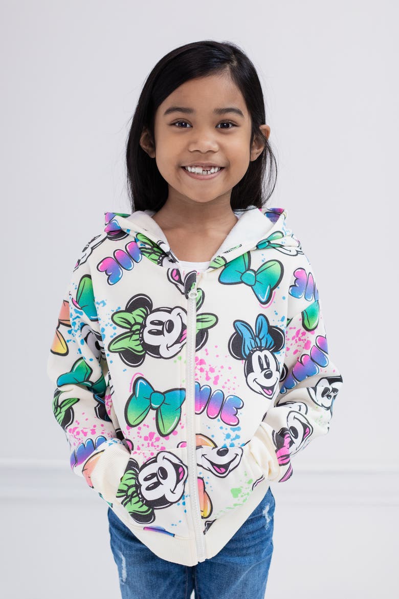 Minnie Mouse Zip-Up Hoodie, Alternate, color, Ivory Minnie