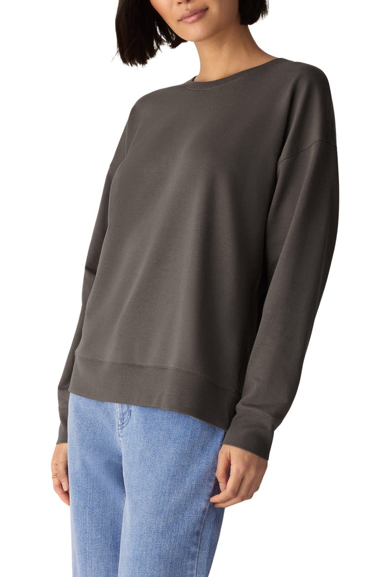 Crewneck Sweatshirt, Alternate, color, COBBLESTONE