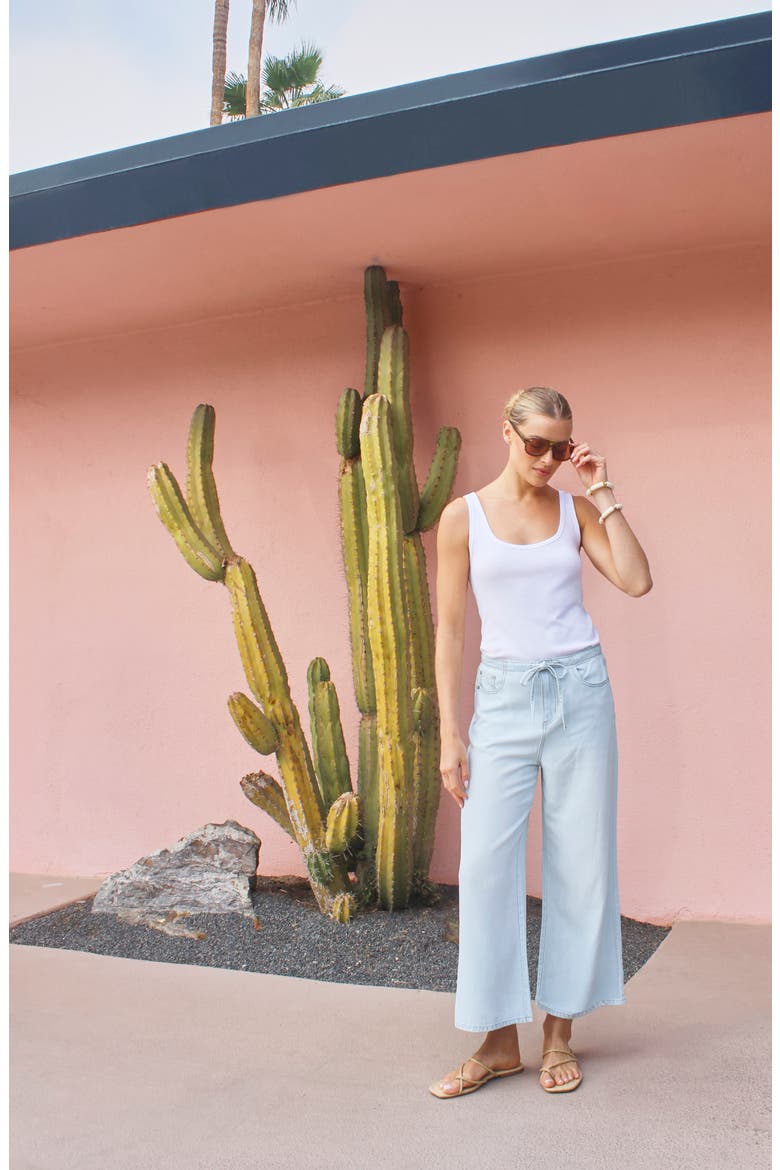 Lounge Wide Leg Crop Jeans, Alternate, color, BLEACHED INDIGO BLUE
