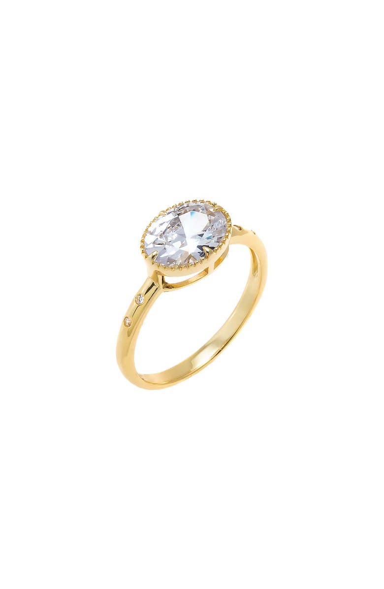 BY ADINA EDEN Oval CZ Halo Ring, Main, color, Gold