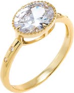 BY ADINA EDEN Oval CZ Halo Ring