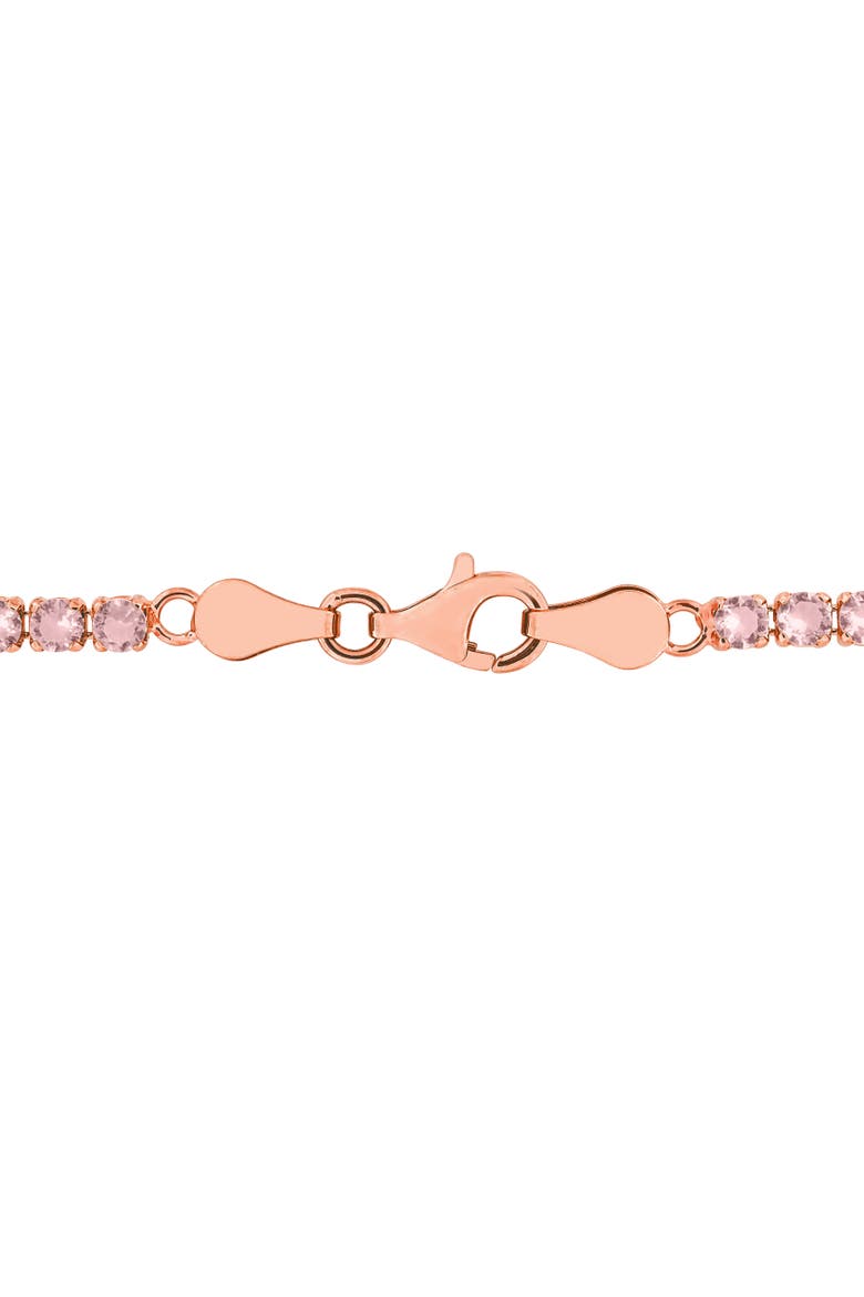 Gemstone Tennis Bracelet Sterling Silver, Alternate, color, Morganite/Rose-Plated