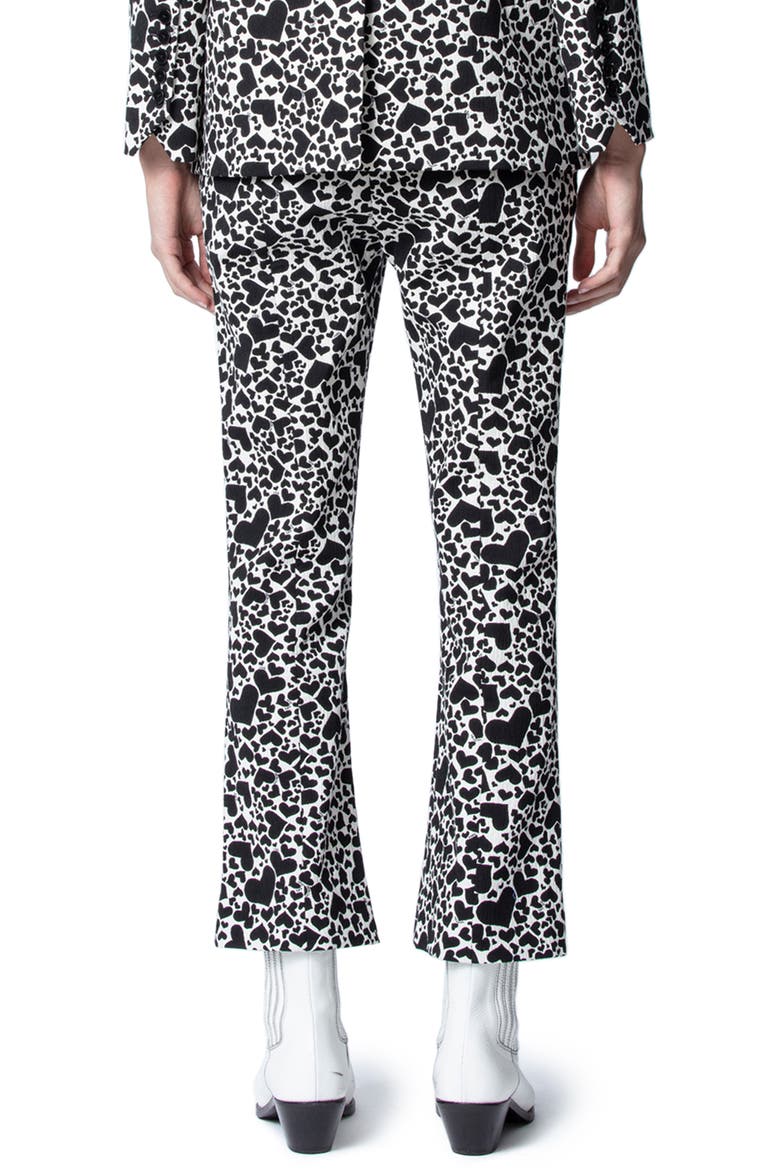 Polis Jac Coeur Heart Print Trousers, Alternate, color, VANILLE