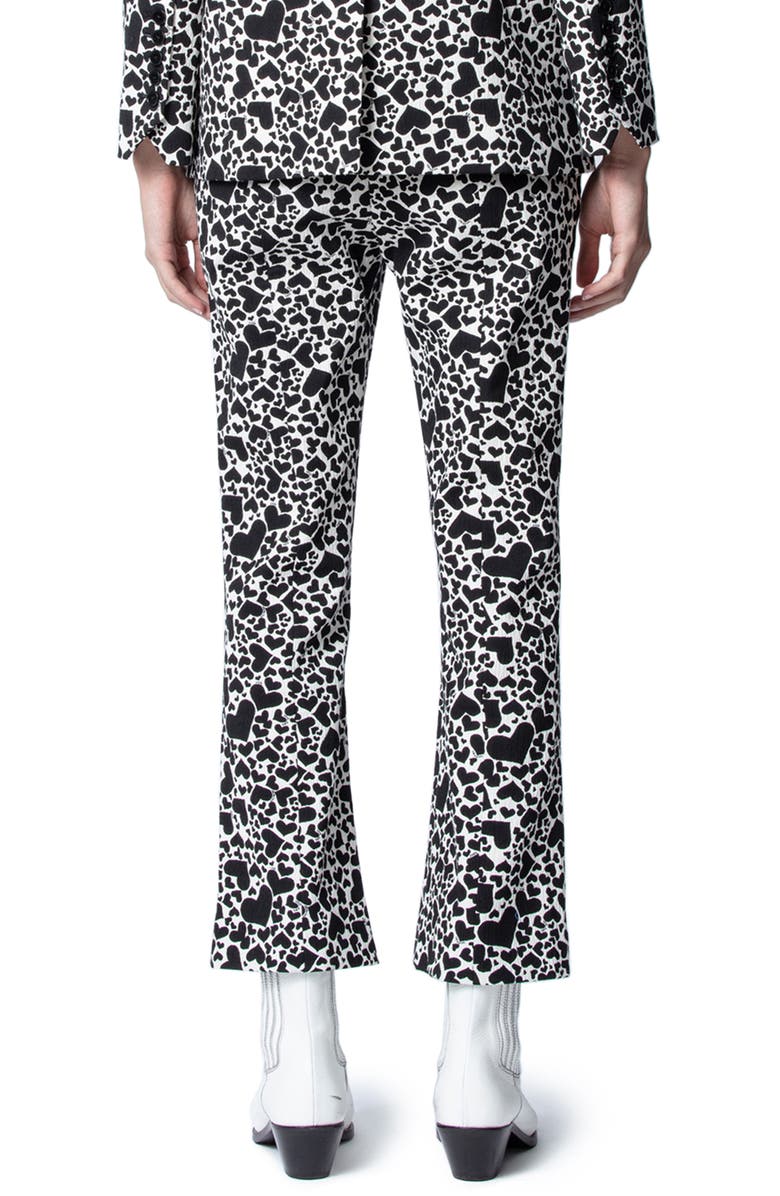Zadig & Voltaire Polis Jac Coeur Heart Print Trousers, Alternate, color, 