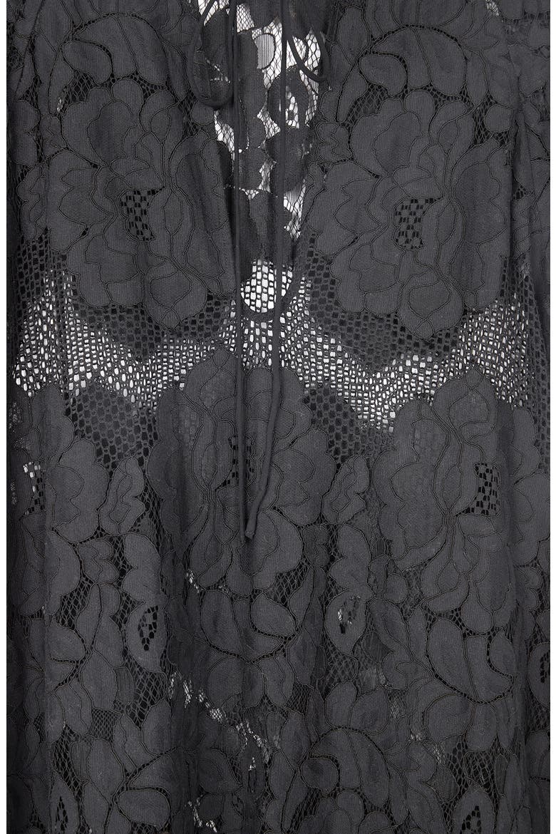 Lace Kaftan Keyhole Dress, Alternate, color, BLACK