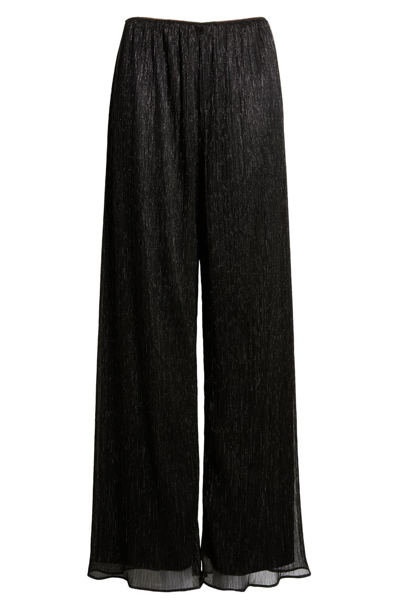 Alex Evenings Layered Metallic Mesh Wide Leg Pants, Alternate, color, 