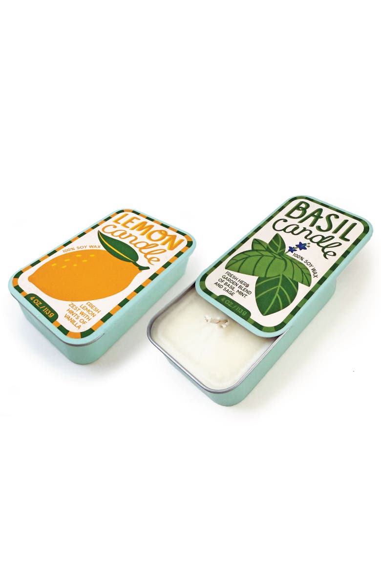 Basil & Lemon Candle Set of 2, Alternate, color, Green