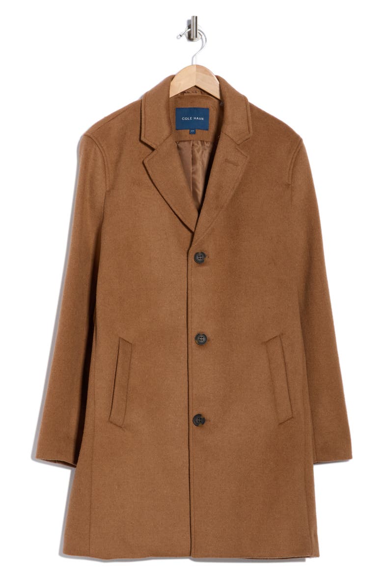 Classic Wool Blend Plush Notched Collar Coat, Alternate, color, CAMEL
