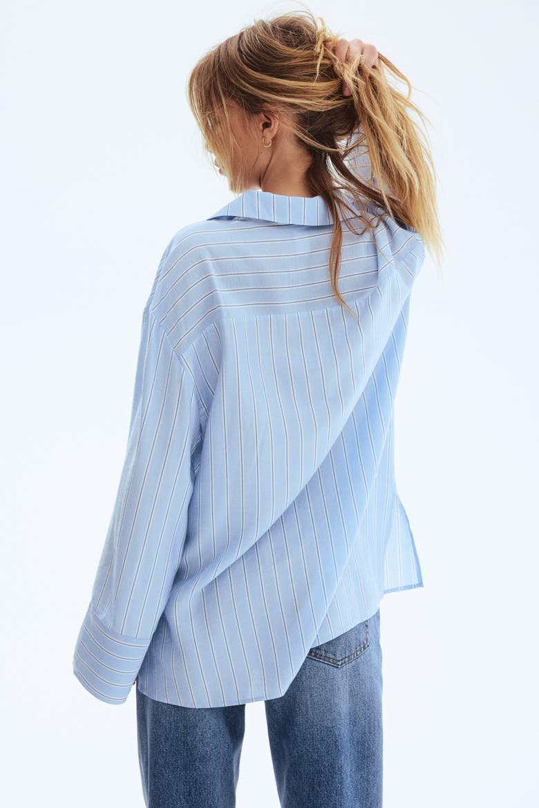 Oversized Shirt, Alternate, color, Light blue/striped