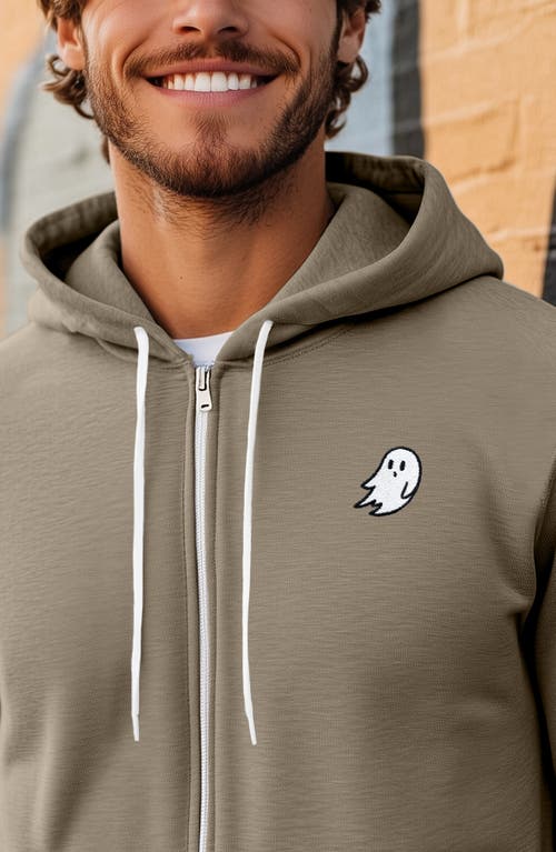 Dalix Ghost Zip Hoodie In Heather Stone