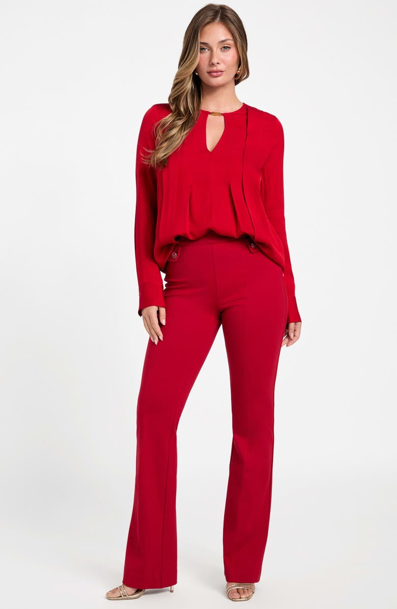 Marciano Anita Keyhole Pleated Top, Alternate, color, Samba Red Vibes